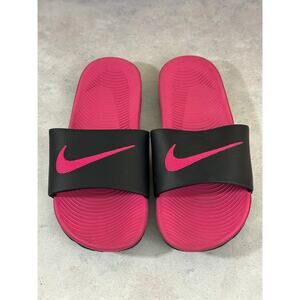 Kawa Flip-Flops by Nike Sandal Girl's Sz 6Y Black Pink Slip-On 819353-001